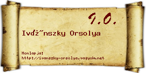 Ivánszky Orsolya névjegykártya